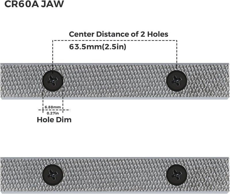 Forward 6.5 Inch Replacement Steel Jaw Plates (1 Pair) and Screws for CR60A Industry Bench Vise - Image 2